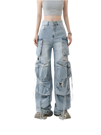 Street Style Multi-Pocket Cargo