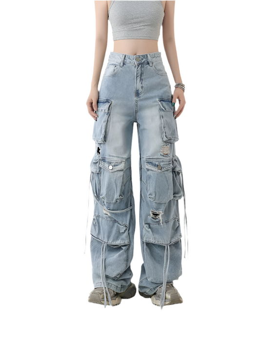 Street Style Multi-Pocket Cargo