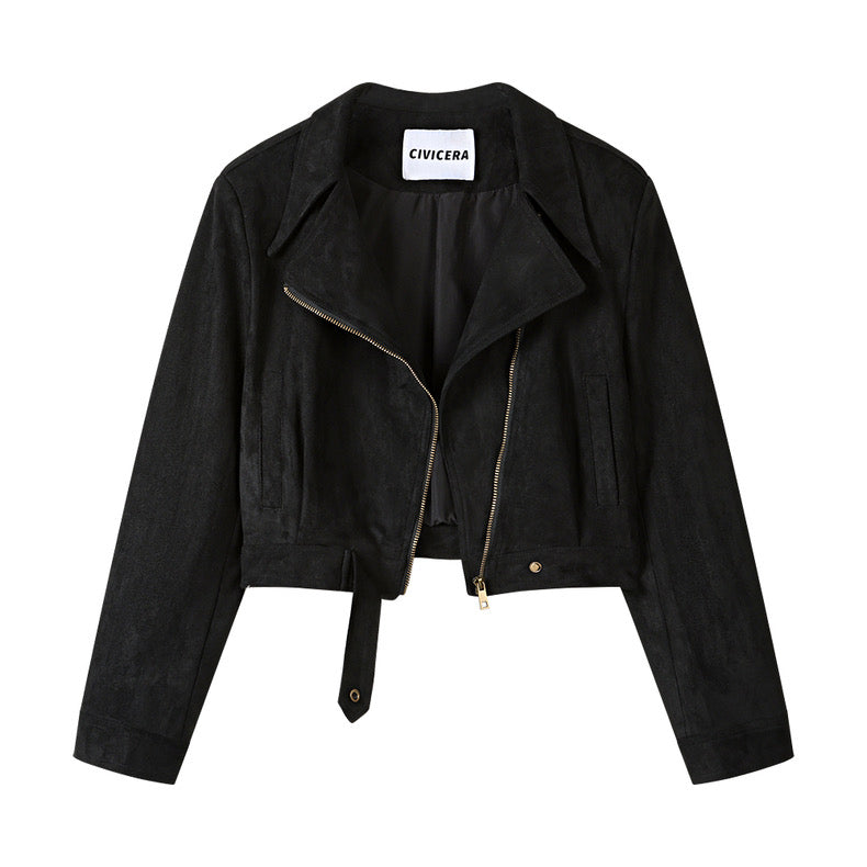 Retro Faux Leather Short Jacket