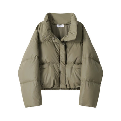 Warm Quilted Puffer Jacket with Collar