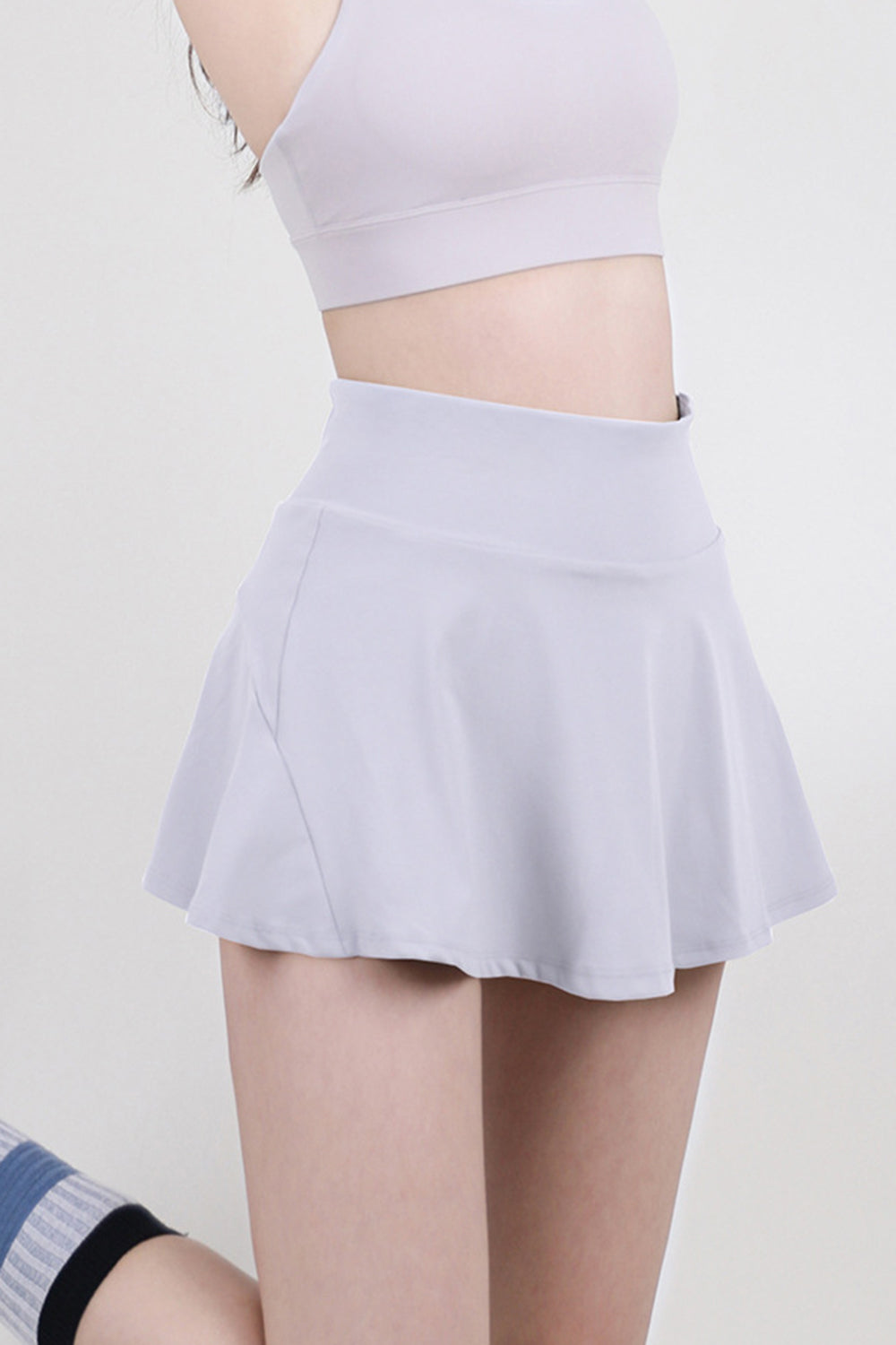 High-Waist Athletic Skirt with Built-In Shorts