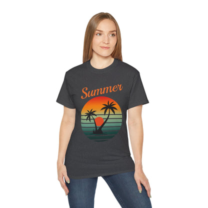 Summer Sunset Unisex Cotton T-Shirt