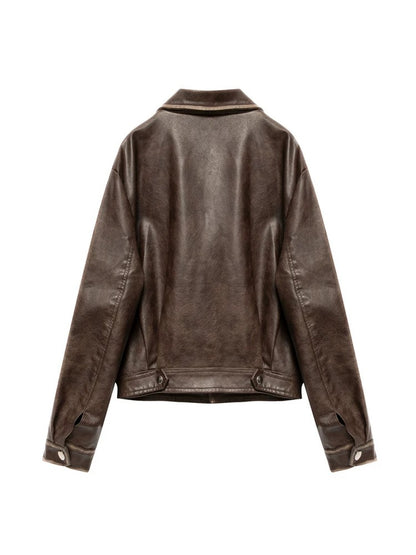 ChromeFade Cropped Leather Jacket