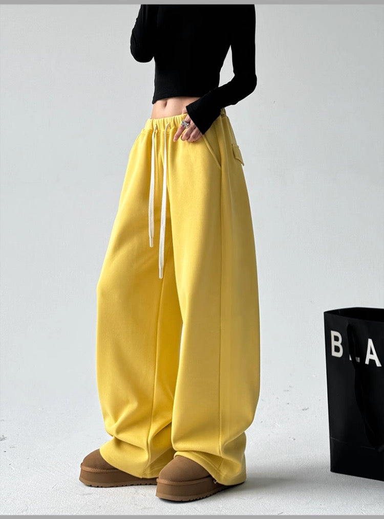 Women's High-Waisted Thickened Wide-Leg Velvet Sweatpants