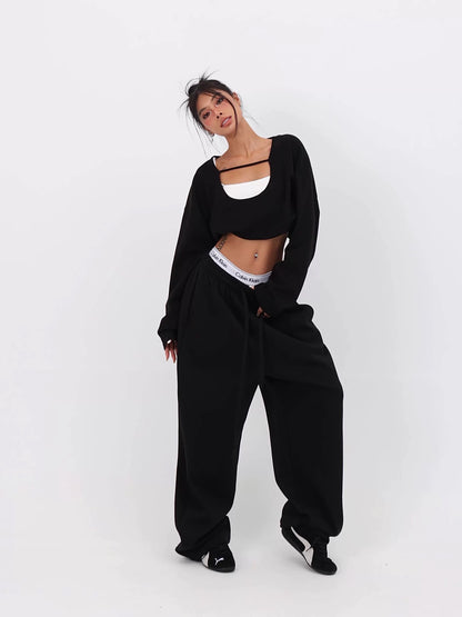 Women's High-Waist Street Style Trousers Comfortable and Trendy