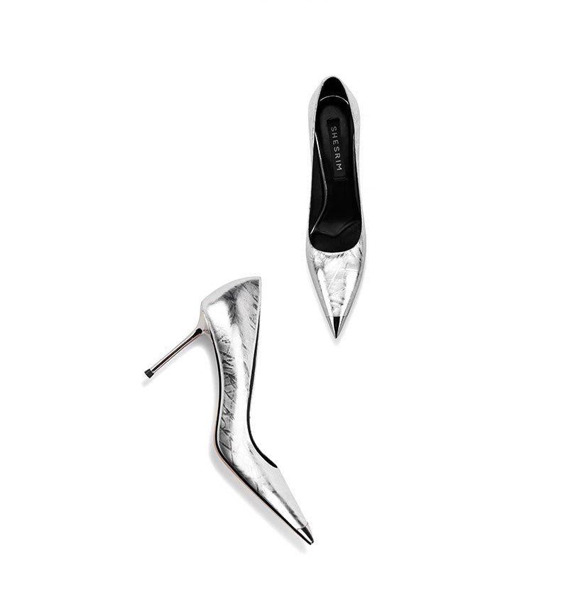 Radiant Edge Metallic Stiletto Heels