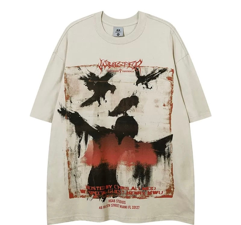 Graffiti Print Cotton T-Shirt