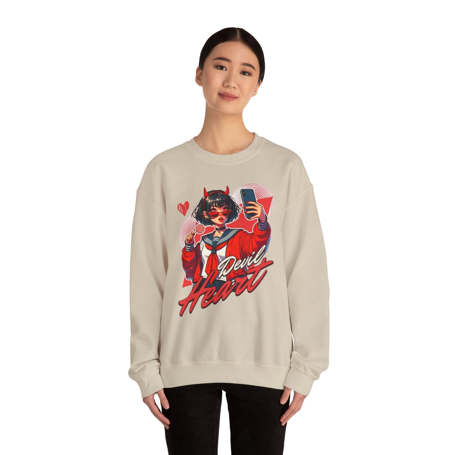 Devil Heart Women's Graphic Sweatshirt – Fun & Bold Casual Wear