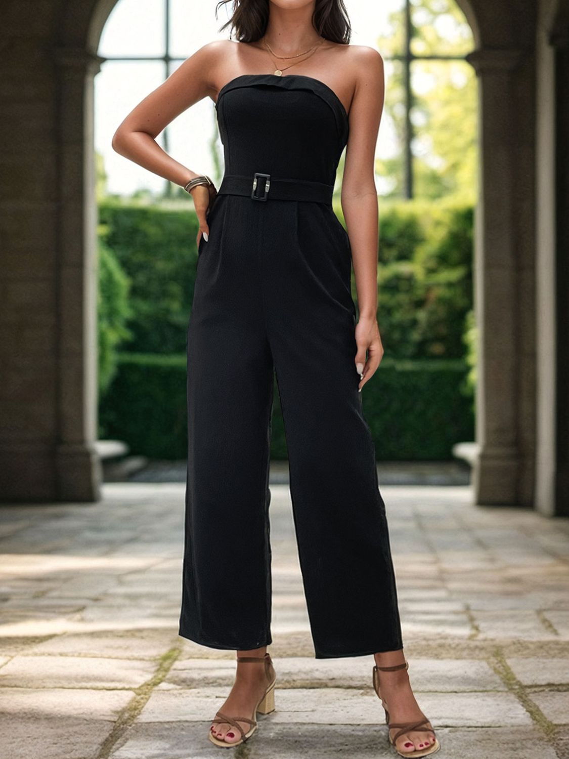 Tube Jumpsuit with Pockets - blue yonderz