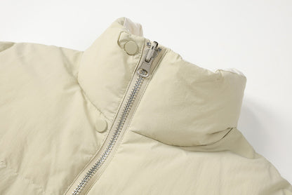 Cropped Puffer Jacket with Contrast Cuffs