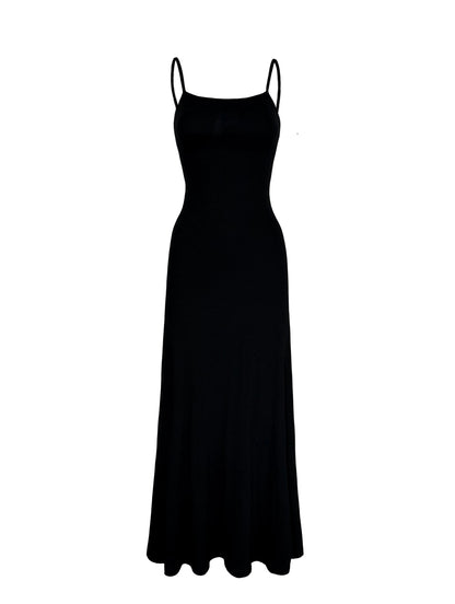 Solid Slim Spaghetti Strap Maxi Dress