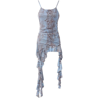 Blue Butterfly Suspender Top