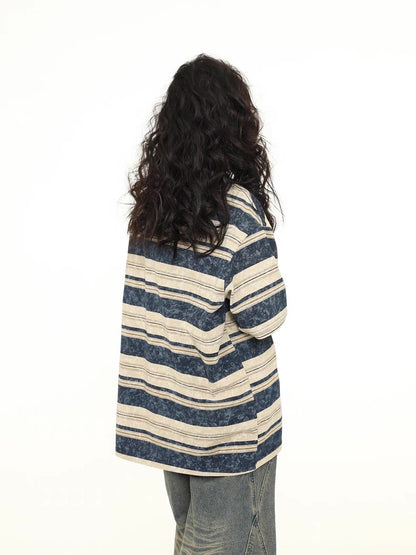 Vintage Striped  Oversized Street Tee