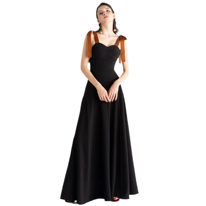 Shoulder Tie Grace Black Gown