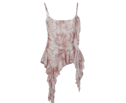 French Retro Mesh Camisole Top