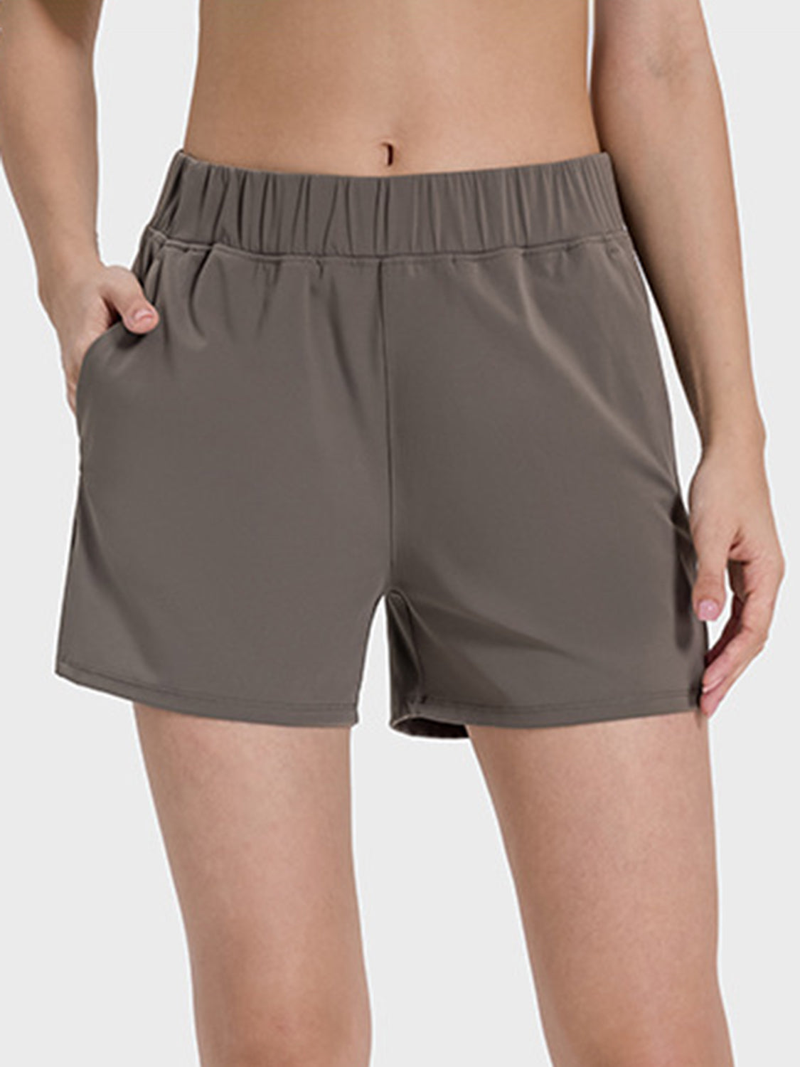 Elastic Waist Active Shorts - bllue yonders