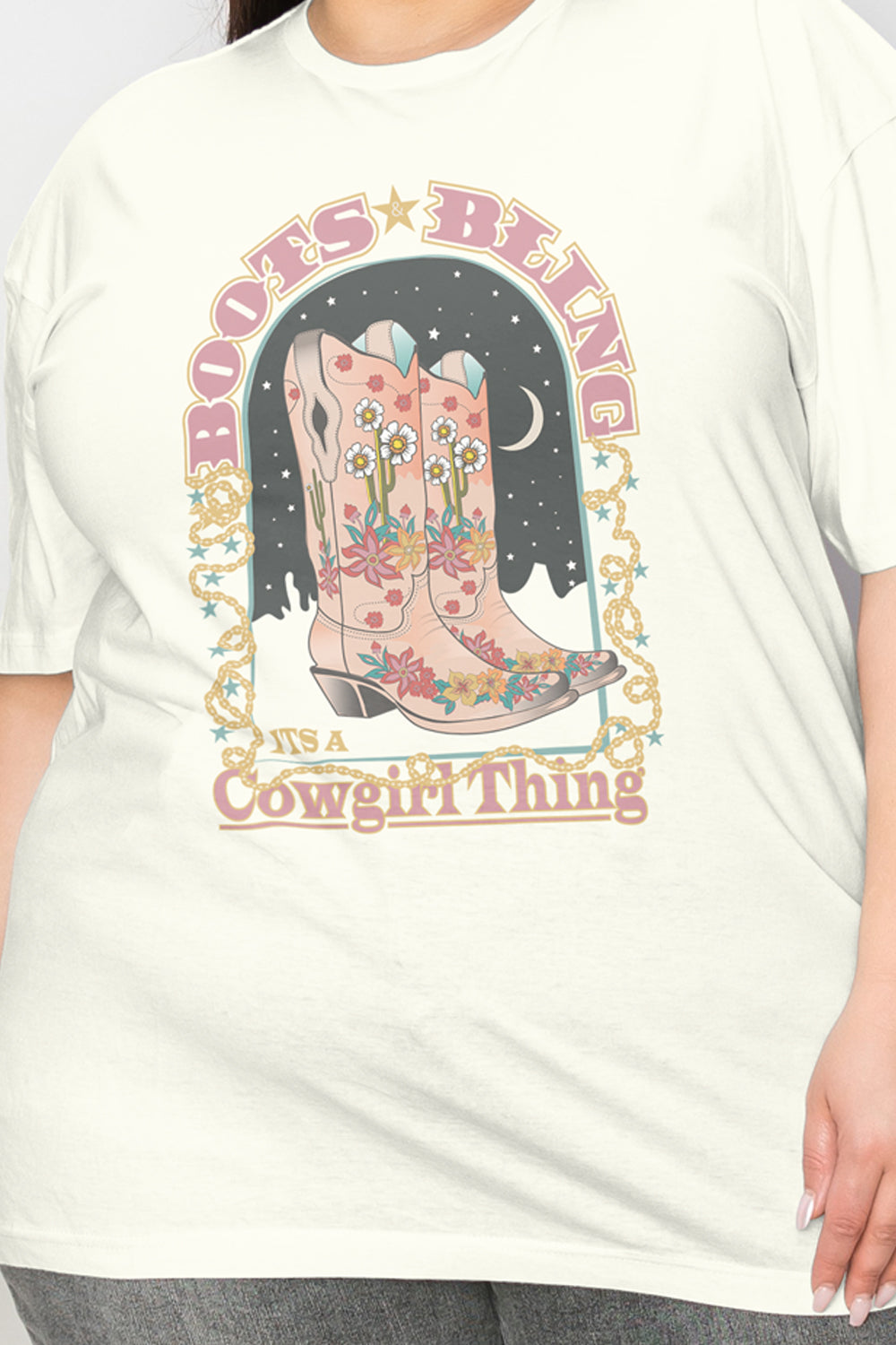 Simply Love Full Size Vintage Western Cowgirls Graphic T-Shirt - blue yonderz