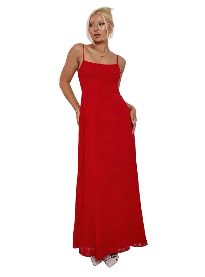 Enchanté Lace Backless Maxi Dress