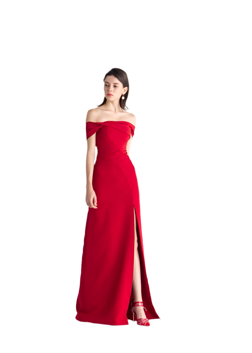 Sexy Off-Shoulder Slit Maxi Dress