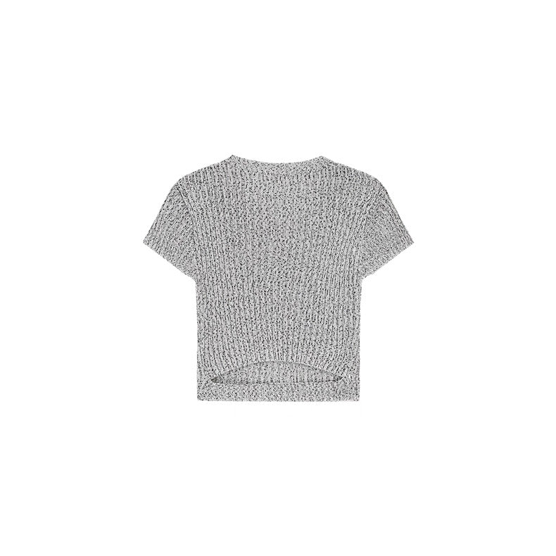 Chic Knitted Button Crop Top