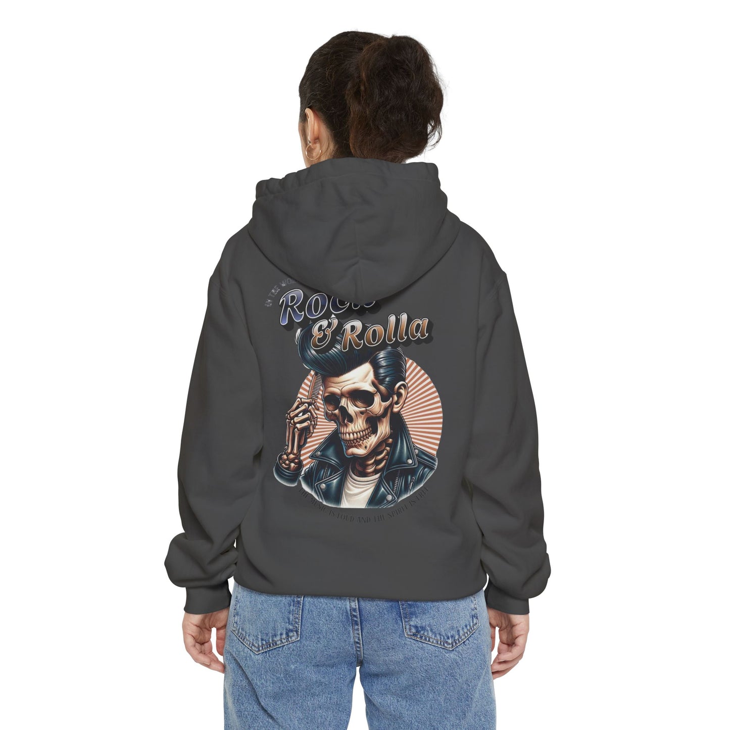 Vintage Rock & Roll Skull Hoodie – Edgy women Streetwear with Retro Skeleton Graphic