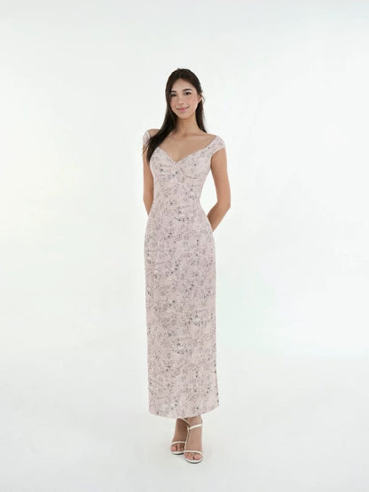 V-Neck Printed Maxi Dress