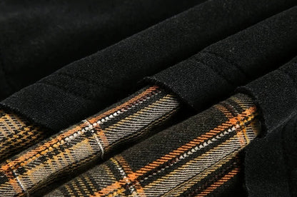 Grunge Plaid-Layered Sweatshirt