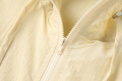 Lightweight Ruffled Drawstring Summer Jacket
