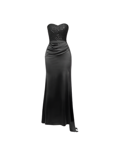 Enchantment Sequin Satin Maxi Dress