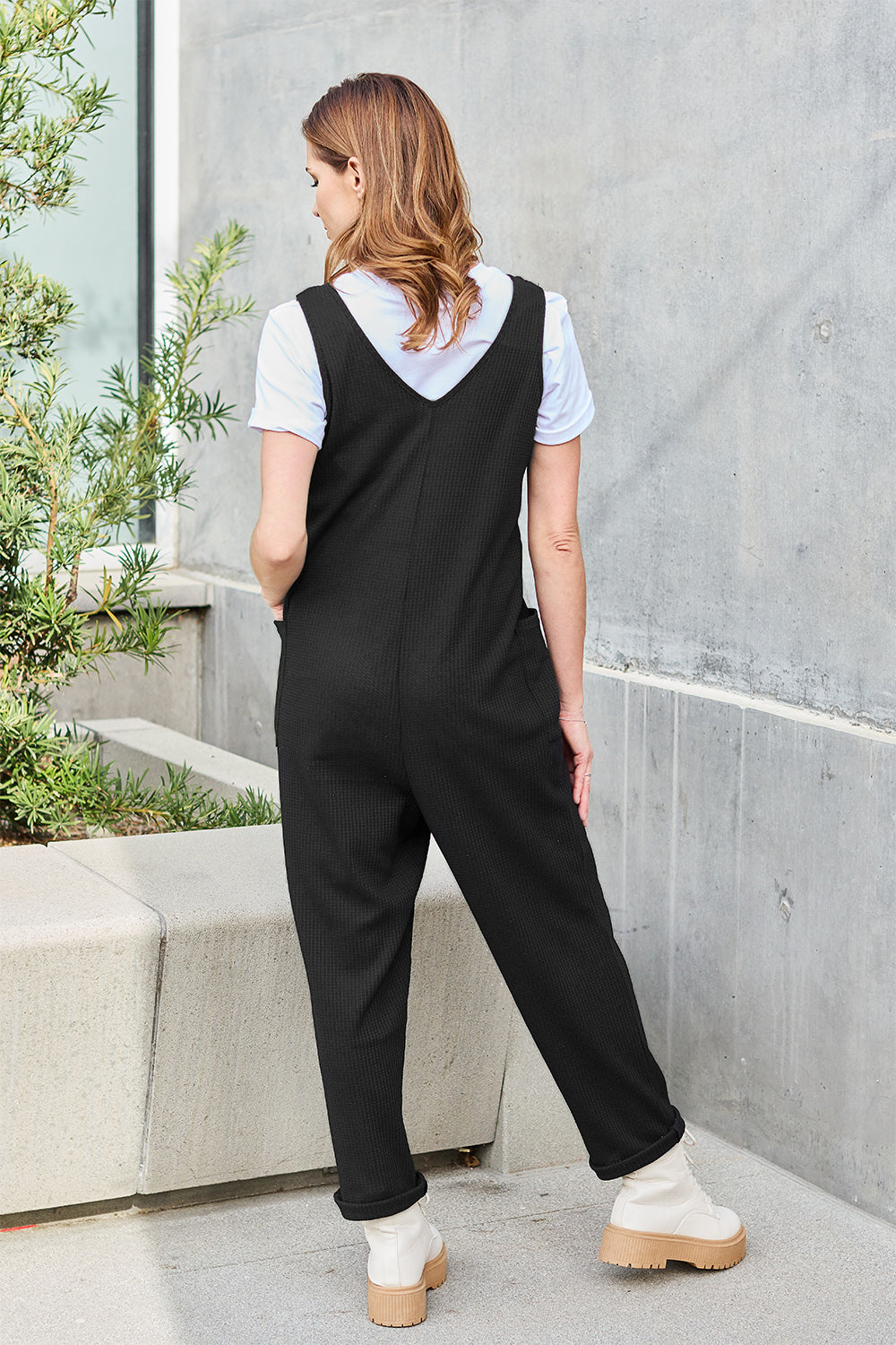 Double Take Full Size Sleeveless Straight Jumpsuit - bllue yonders