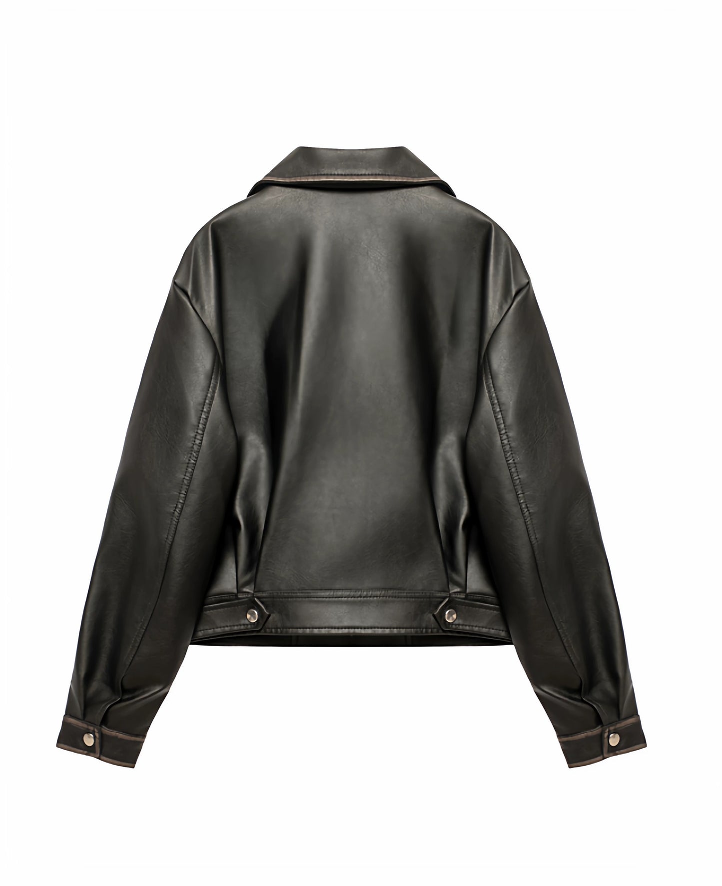 ChromeFade Cropped Leather Jacket
