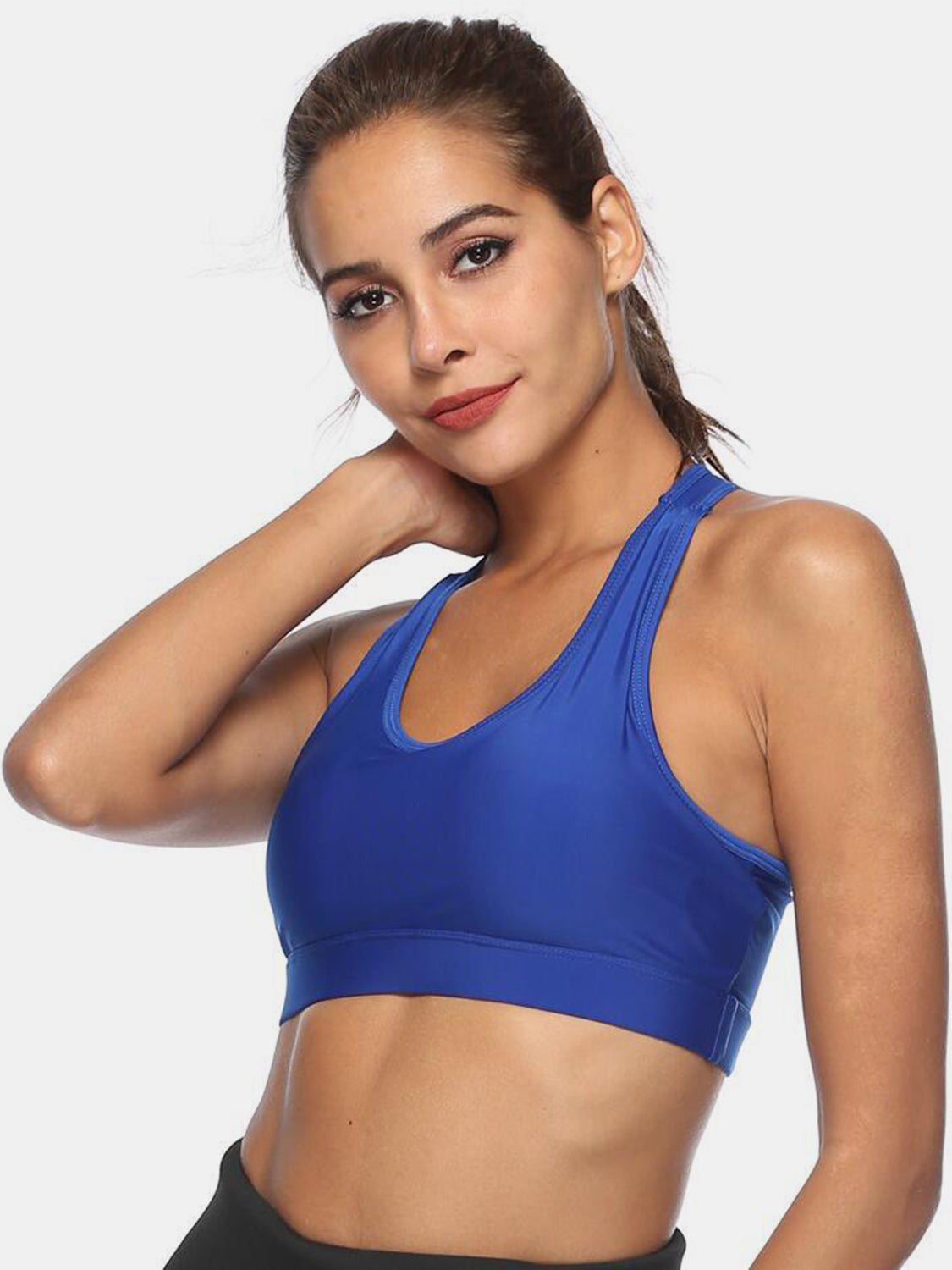 Cutout Scoop Neck Active Tank - bllue yonders