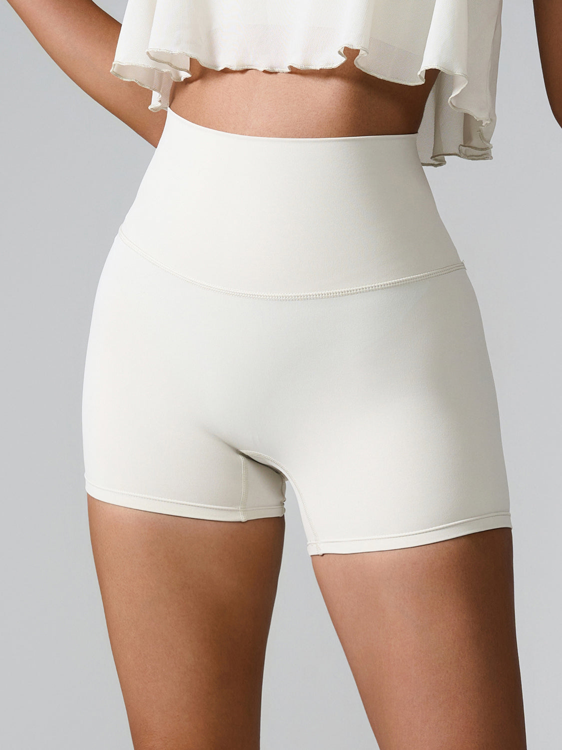 High Waist Active Shorts - bllue yonders