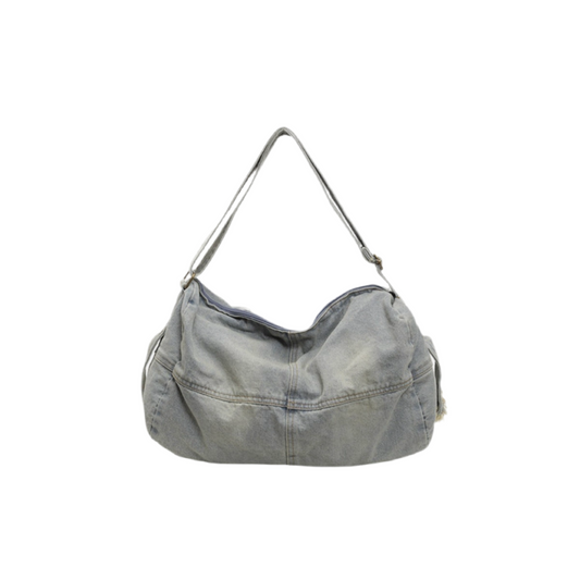 Adjustable Strap Denim Tote Bag