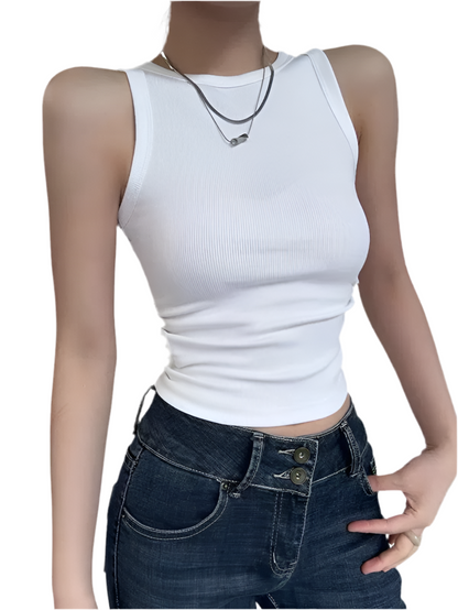 Classic Crew Neck Ribbed Tank