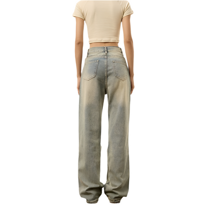 Nostalgia-Ripped High-Waist  Jeans