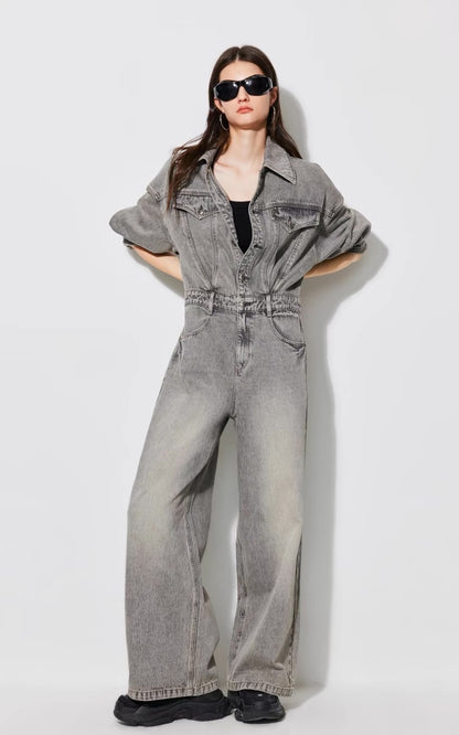 Vintage Washed Denim Overalls