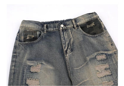 Rugged American Street Ripped Jeans