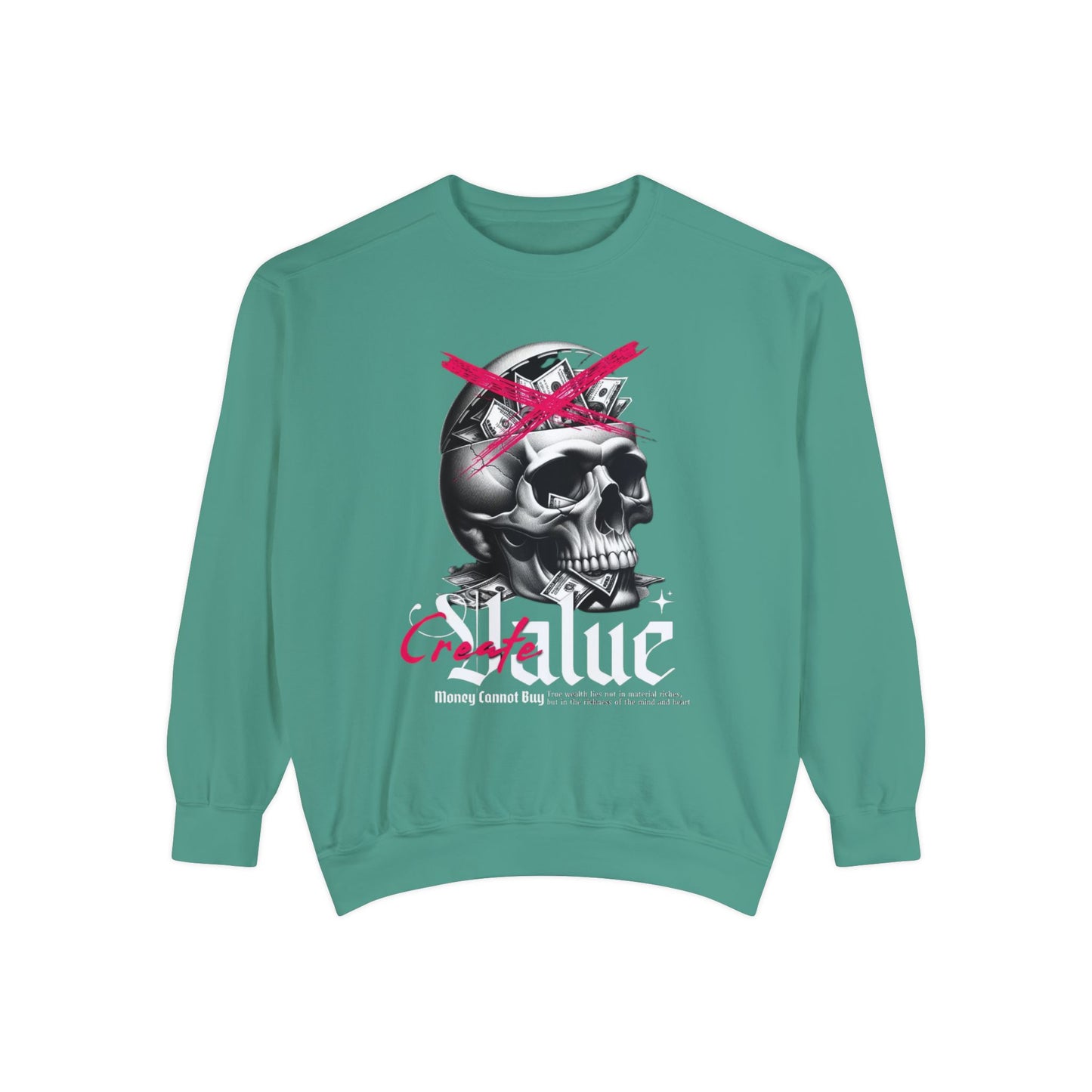 Women's Loose Fit Skull Graphic Sweatshirt – Comfortable, Casual, and Stylish Everyday Wear