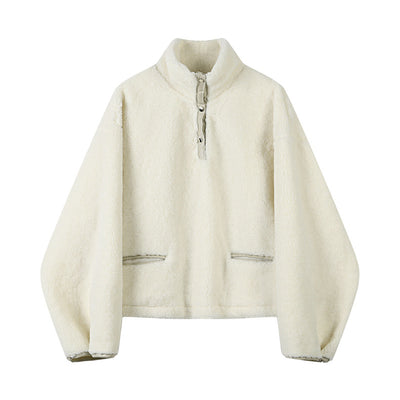 Button-Up Fleece Pullover Jacket