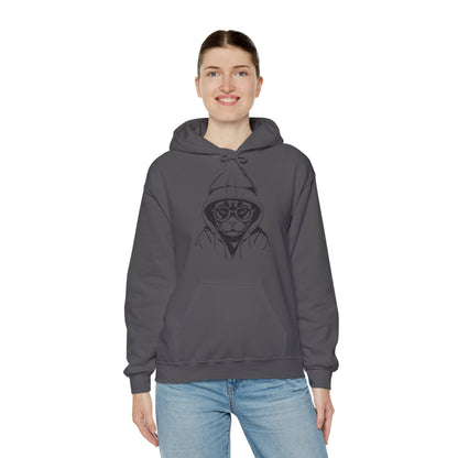 "Hooded Cat Graphic Hoodie - bllue yonders
