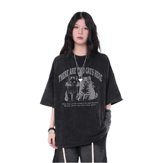Midnight Prowl Vintage Cat Tee