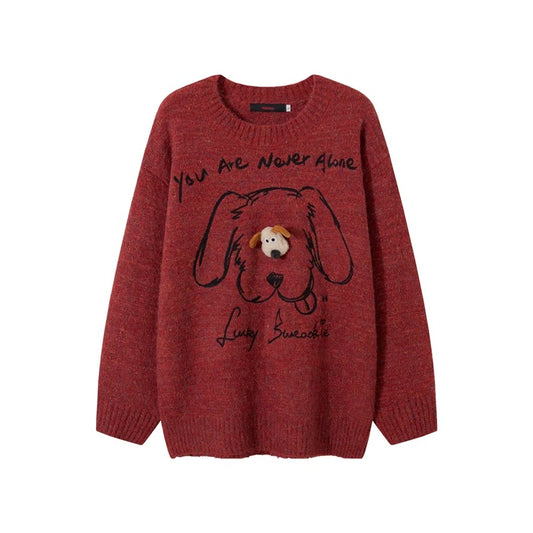 Cozy Puppy 3-D Loose Knit Sweater