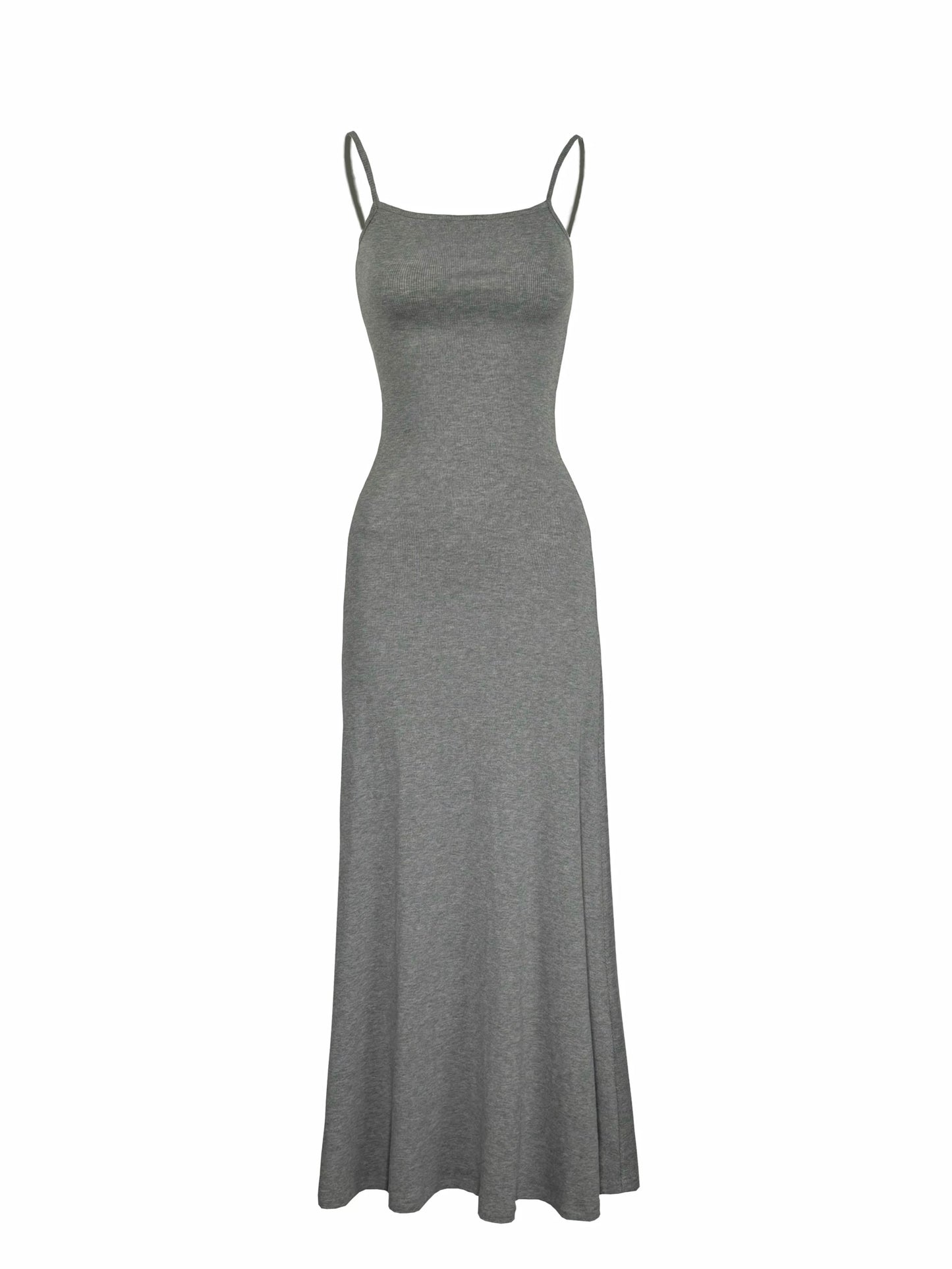 Solid Slim Spaghetti Strap Maxi Dress