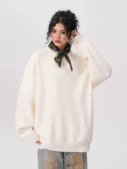 Rustic Ember Oversized Knit Sweater