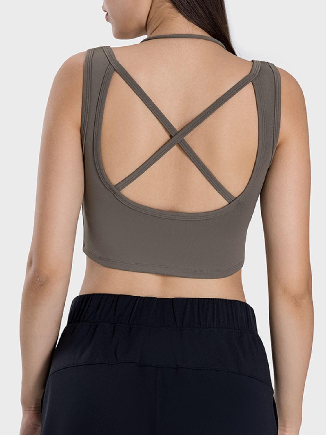 Crisscross Square Neck Active Tank Trendsi