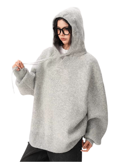 Glacier Grove Oversized Knit Hoodie