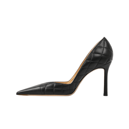 Crimson Elegance Tweed Stiletto Heels