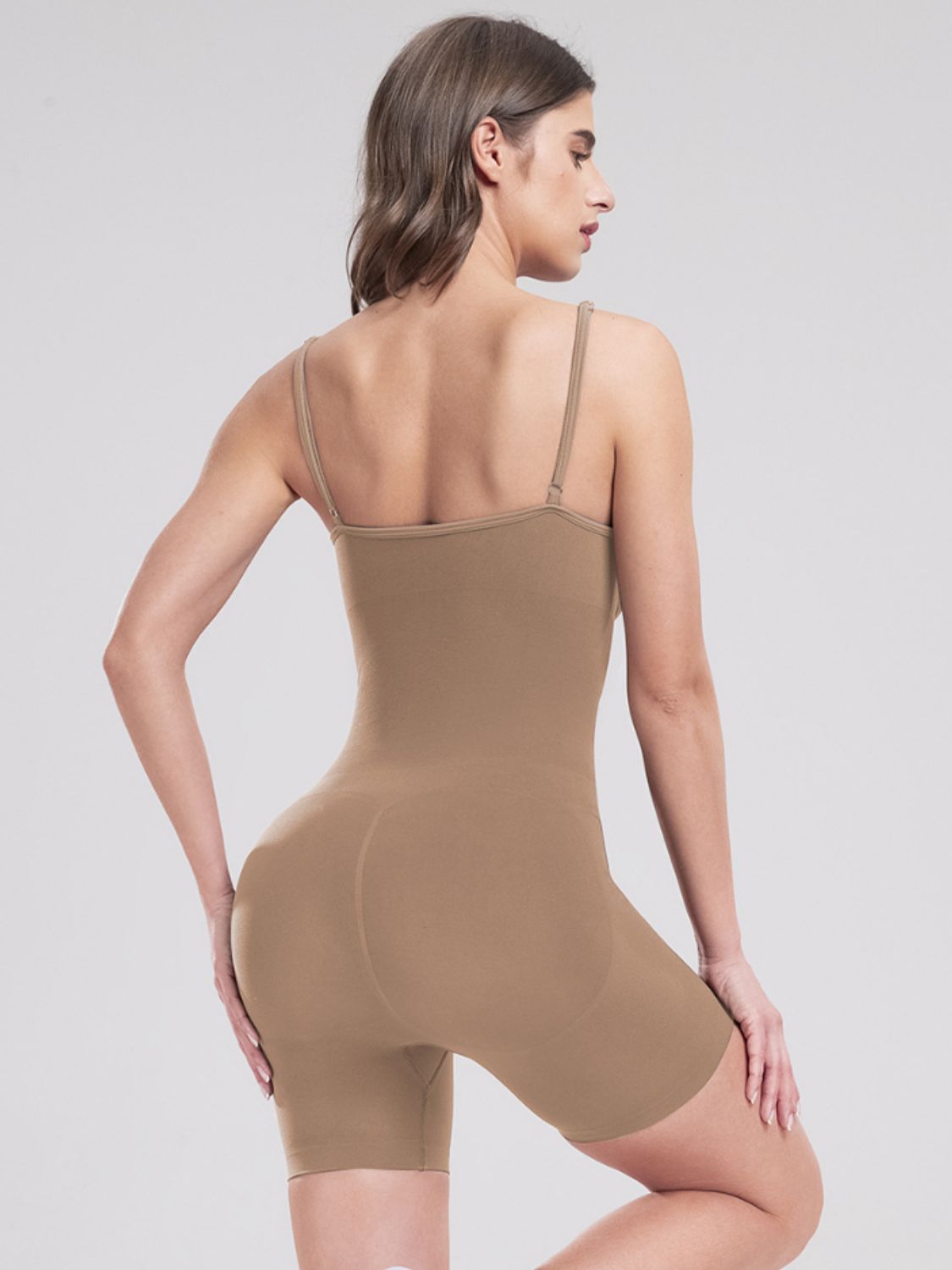 Scoop Neck Spaghetti Strap Active Romper - bllue yonders