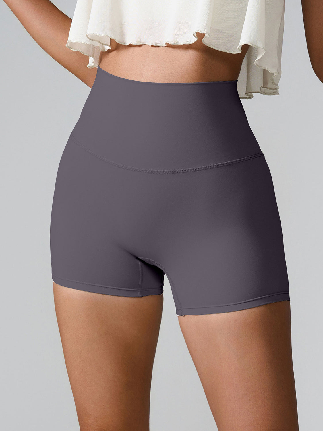 High Waist Active Shorts - bllue yonders